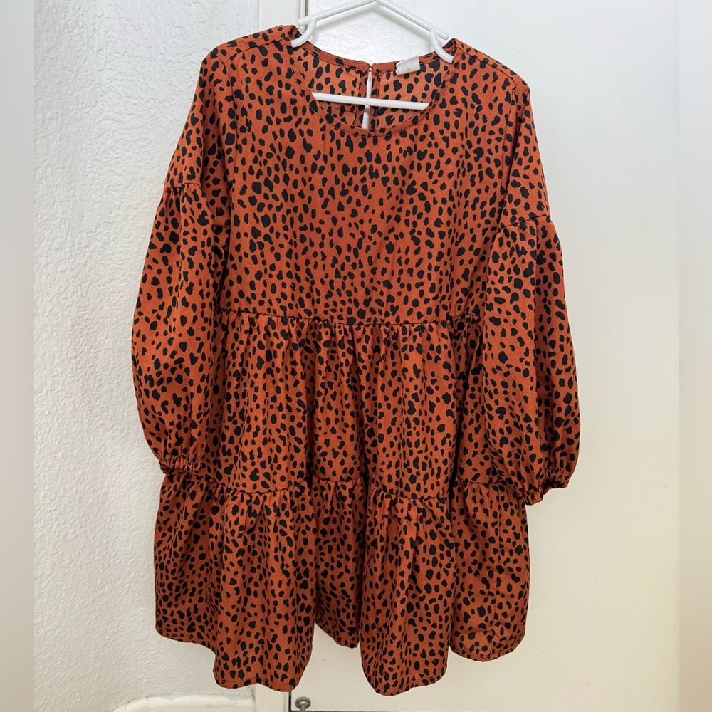 Girl Leopard Flowy dress